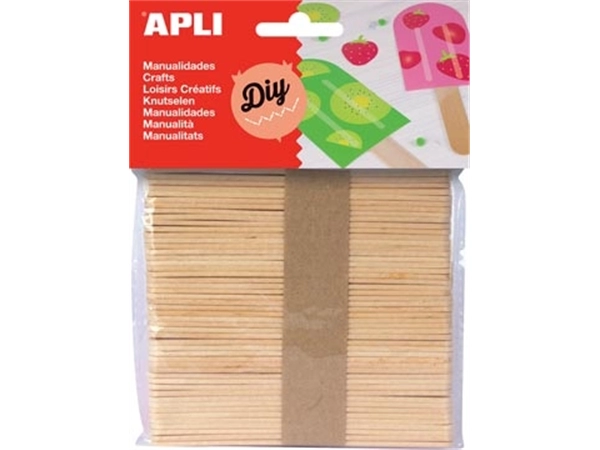 Een Apli houten sticks, blister met 50 stuks koop je bij Muys Kantoor & Kado