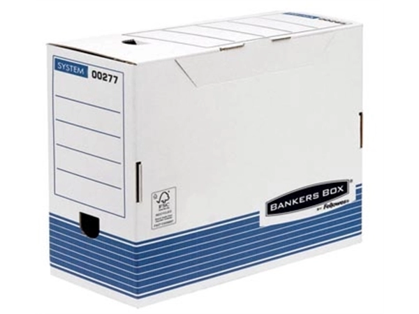 Een Bankers Box System transfer archiefdoos, ft A4, rug van 15 cm, blauw koop je bij Muys Kantoor & Kado