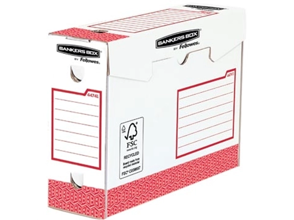 Een Bankers Box basic archiefdoos heavy duty, ft 9,5 x 24,5 x 33 cm, rood, pak van 20 stuks koop je bij Muys Kantoor & Kado