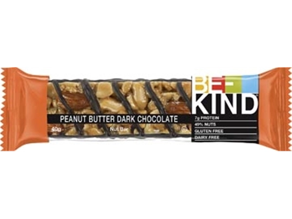 Een Be-Kind reep Peanut Butter Dark Chocolate, 40 g, pak van 12 stuks koop je bij Muys Kantoor & Kado