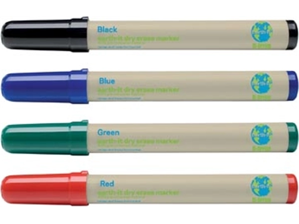 Een Bi-Office Earth-It whiteboardmarkers, set van 4 stuks in geassorteerde kleuren koop je bij Muys Kantoor & Kado