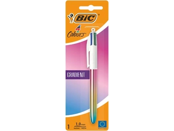 Een Bic Colours Gradient 4-kleurenbalpen, medium, klassieke inktkleuren, op blister koop je bij Muys Kantoor & Kado