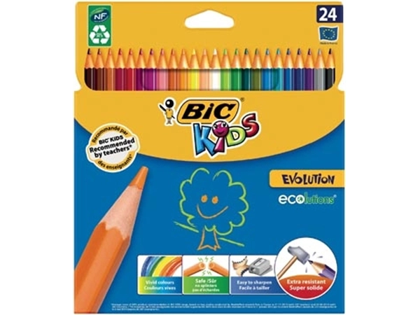 Een Bic Kids kleurpotlood Ecolutions Evolution, doos van 24 stuks koop je bij Muys Kantoor & Kado