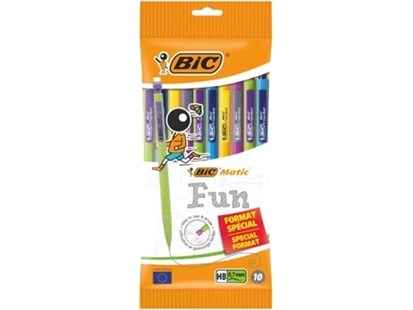 Een Bic Matic vulpotlood Fun 0,7 mm, ophangzakje van 10 stuks koop je bij Muys Kantoor & Kado