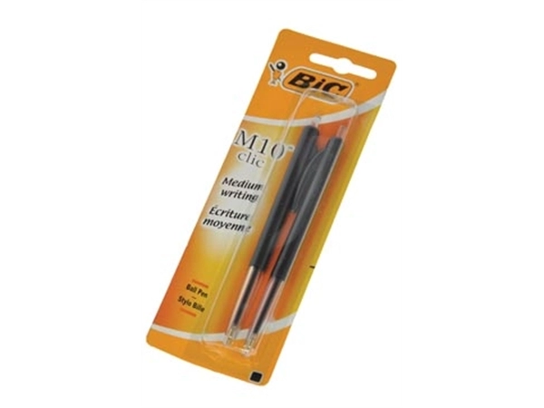 Een Bic balpen M10 Clic op blister, medium punt, zwart koop je bij Muys Kantoor & Kado