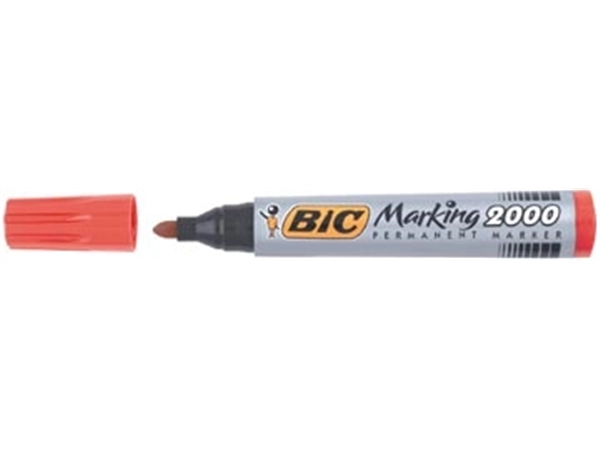 Een Bic permanent marker 2000-2300 rood, schrijfbreedte 1,7 mm, ronde punt koop je bij Muys Kantoor & Kado