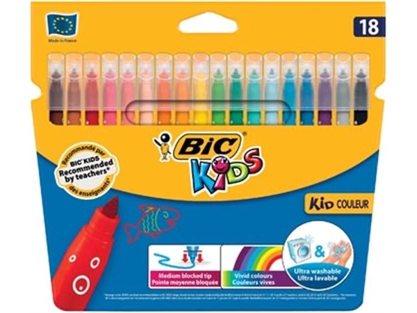 Een Bic viltstift Kid Couleur 18 stiften koop je bij Muys Kantoor & Kado