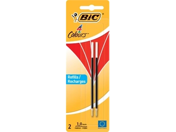 Een Bic vulling voor balpen 4 Colours Medium, blister met 2 stuks, rood koop je bij Muys Kantoor & Kado