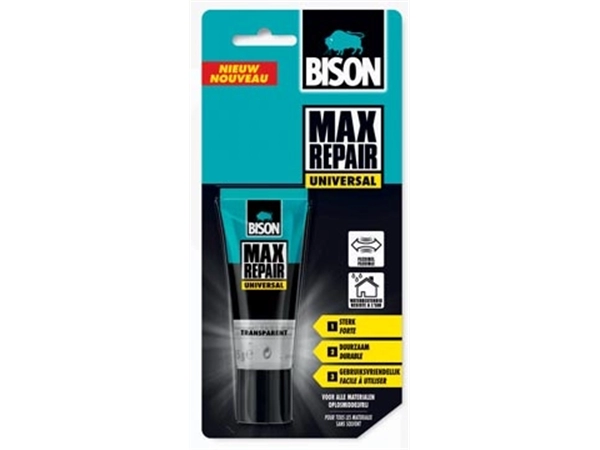 Een Bison lijm Max Repair Universal, blister met tube van 45 g koop je bij Muys Kantoor & Kado