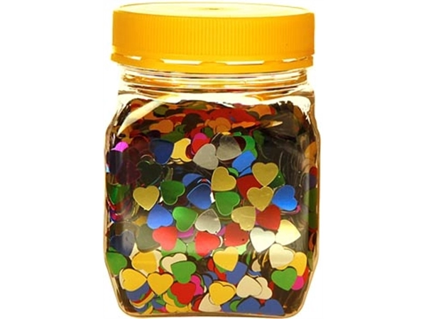 Een Bouhon pot confetti hartjes (160 g) koop je bij Muys Kantoor & Kado