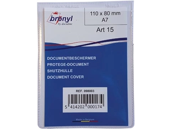 Een Bronyl U-mapje uit transparante PVC van 180 micron, ft A7 koop je bij Muys Kantoor & Kado