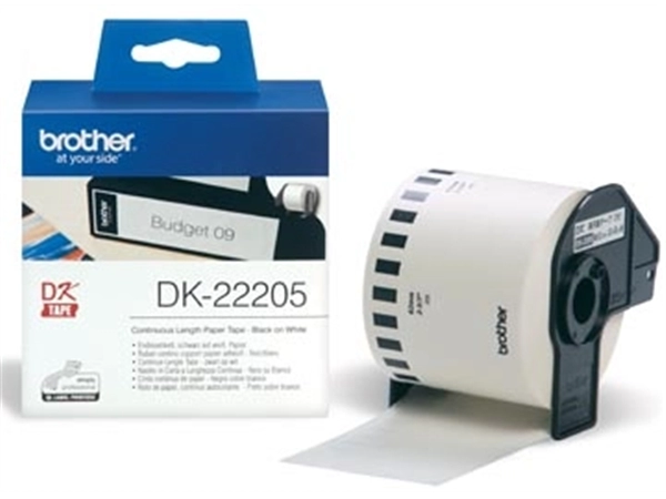 Een Brother doorlopende labelrol voor QL, ft 62 mm x 30,48 m, papier koop je bij Muys Kantoor & Kado