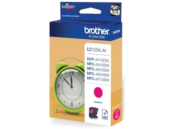 Een Brother inktcartridge, 1.200 pagina's, OEM LC-125XLM, magenta koop je bij Muys Kantoor & Kado