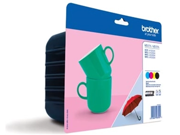 Een Brother inktcartridge, 1.200 pagina's, OEM LC-227XLVAL, 4 kleuren koop je bij Muys Kantoor & Kado