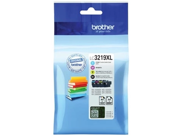 Een Brother inktcartridge, 1.500 - 3.000 pagina's, OEM LC-3219XLVAL, 4 kleuren koop je bij Muys Kantoor & Kado