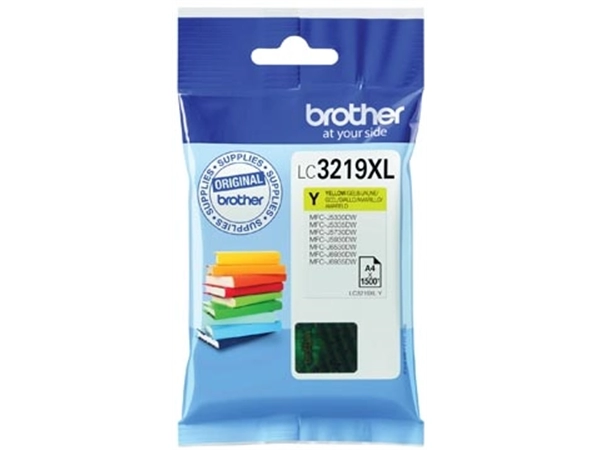 Een Brother inktcartridge, 1.500 pagina's, OEM LC-3219XLY, geel koop je bij Muys Kantoor & Kado