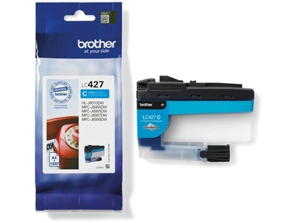 Een Brother inktcartridge, 1.500 pagina's, OEM LC-427C, cyaan koop je bij Muys Kantoor & Kado