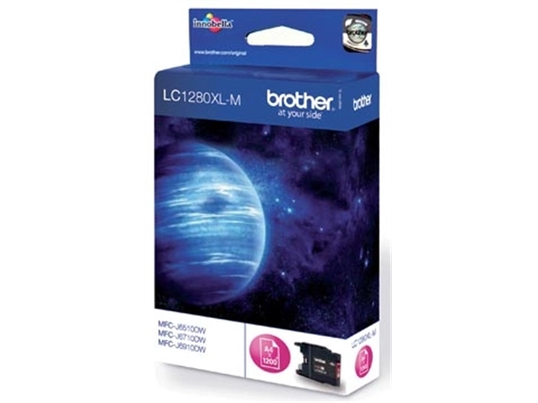 Een Brother inktcartridge, 1200 pagina's, OEM LC-1280XLM, magenta koop je bij Muys Kantoor & Kado