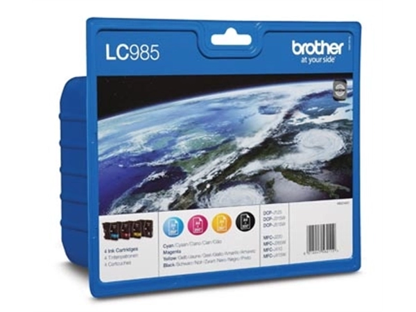 Een Brother inktcartridge, 260 pagina's, OEM LC-985VB, 4 kleuren koop je bij Muys Kantoor & Kado