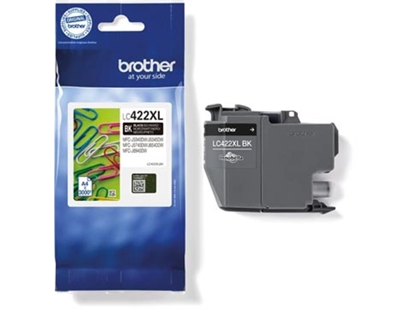 Een Brother inktcartridge, 3.000 pagina's, OEM LC-422XLBK, zwart koop je bij Muys Kantoor & Kado