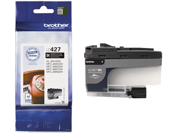 Een Brother inktcartridge, 3.000 pagina's, OEM LC-427BK, zwart koop je bij Muys Kantoor & Kado