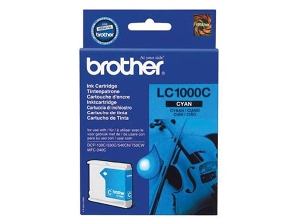 Een Brother inktcartridge, 400 pagina's, OEM LC-1000C, cyaan koop je bij Muys Kantoor & Kado