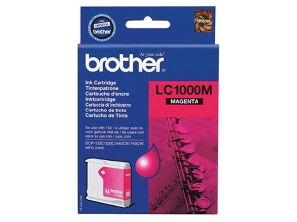 Een Brother inktcartridge, 400 pagina's, OEM LC-1000M, magenta koop je bij Muys Kantoor & Kado