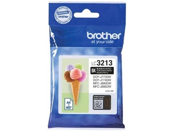 Een Brother inktcartridge, 400 pagina's, OEM LC-3213BK, zwart koop je bij Muys Kantoor & Kado