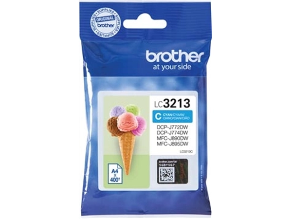 Een Brother inktcartridge, 400 pagina's, OEM LC-3213C, cyaan koop je bij Muys Kantoor & Kado