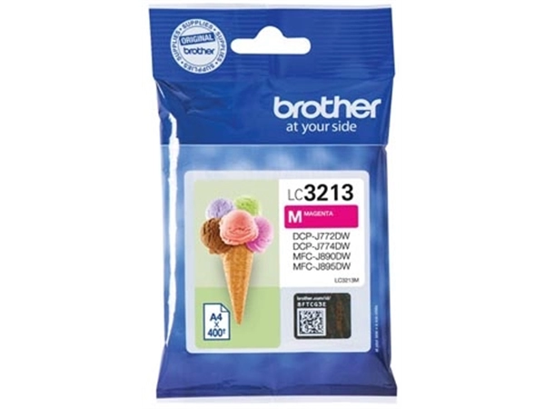 Een Brother inktcartridge, 400 pagina's, OEM LC-3213M, magenta koop je bij Muys Kantoor & Kado