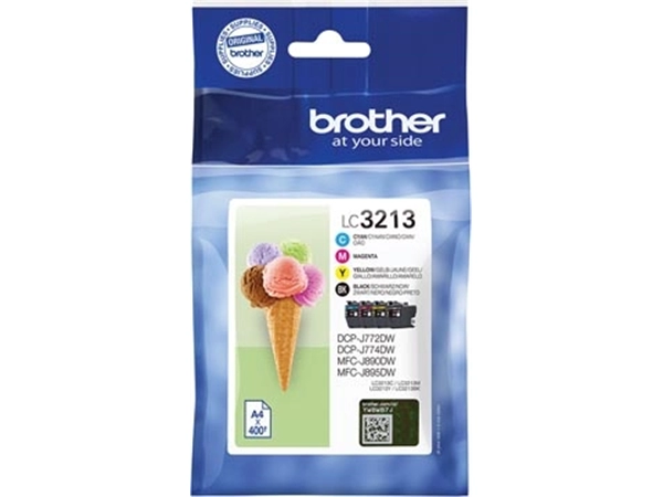 Een Brother inktcartridge, 400 pagina's, OEM LC-3213VAL, 4 kleuren koop je bij Muys Kantoor & Kado