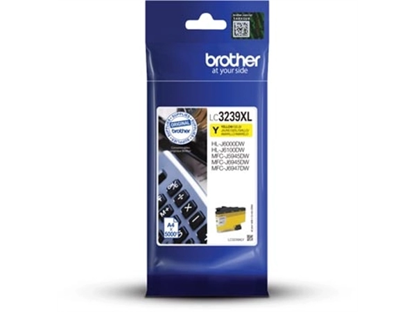 Een Brother inktcartridge, 5.000 pagina's, OEM LC-3239XLY, geel koop je bij Muys Kantoor & Kado