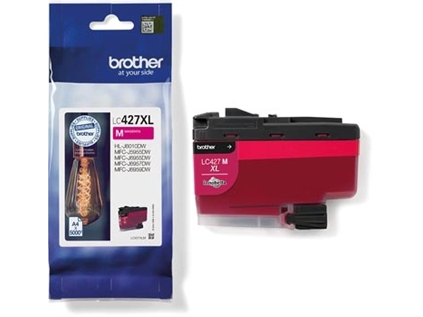 Een Brother inktcartridge, 5.000 pagina's, OEM LC-427XLM, magenta koop je bij Muys Kantoor & Kado