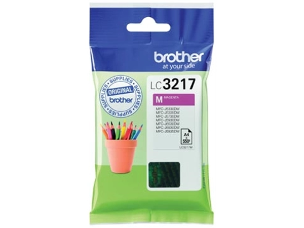 Een Brother inktcartridge, 550 pagina's, OEM LC-3217M, magenta koop je bij Muys Kantoor & Kado