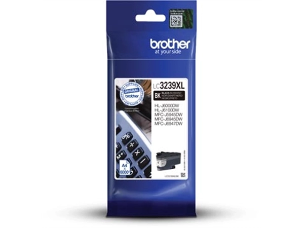 Een Brother inktcartridge, 6.000 pagina's, OEM LC-3239XLBK, zwart koop je bij Muys Kantoor & Kado