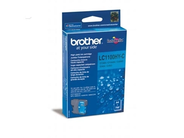 Een Brother inktcartridge, 750 pagina's, OEM LC-1100HYC, cyaan koop je bij Muys Kantoor & Kado