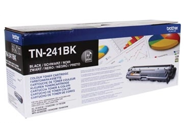 Een Brother toner, 2.500 pagina's, OEM TN-241BK, zwart koop je bij Muys Kantoor & Kado