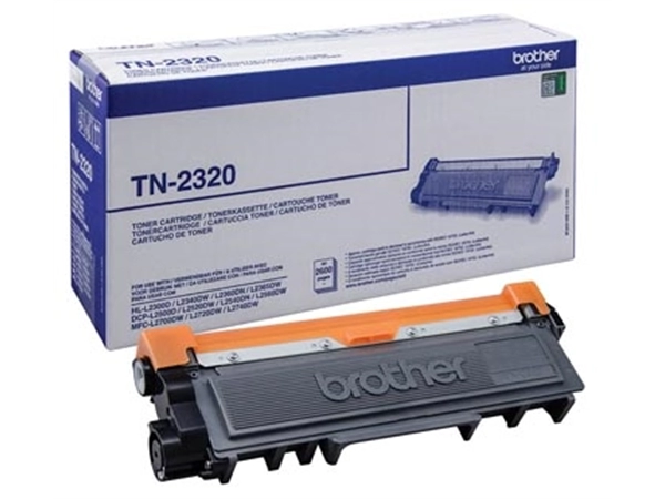 Een Brother toner, 2.600 pagina's, OEM TN-2320, zwart koop je bij Muys Kantoor & Kado