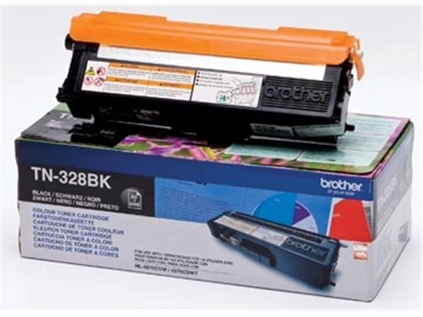 Een Brother toner, 6.000 pagina's, OEM TN-328BK, zwart koop je bij Muys Kantoor & Kado