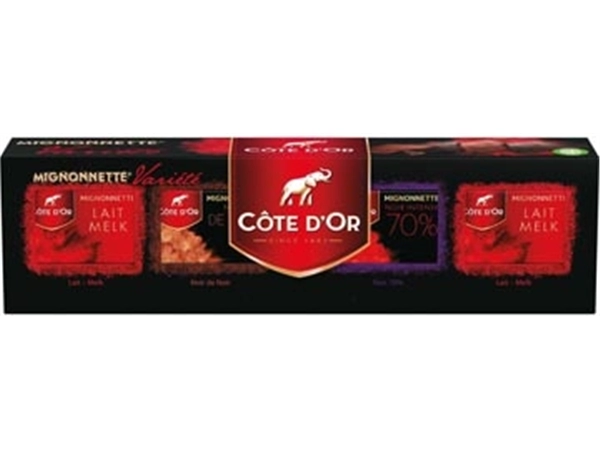 Een Côte d'Or chocolade Mignonnette Variété, doos van 32 stuks koop je bij Muys Kantoor & Kado