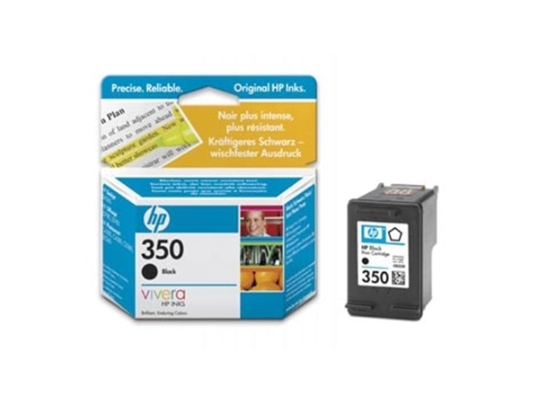 Een HP inktcartridge 350, 200 pagina's, OEM CB335EE, zwart koop je bij Muys Kantoor & Kado