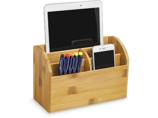 Een CEP desk organizer uit bamboe, staand, 5 vakken koop je bij Muys Kantoor & Kado