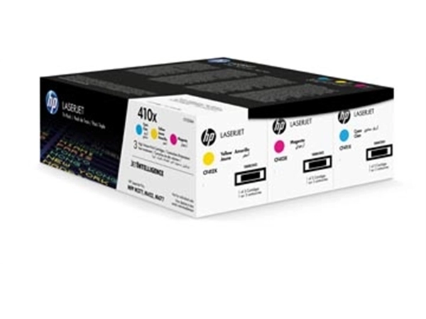 Een HP toner 410X, 5.000 pagina's, OEM CF252XM, cyaan, magenta en geel koop je bij Muys Kantoor & Kado