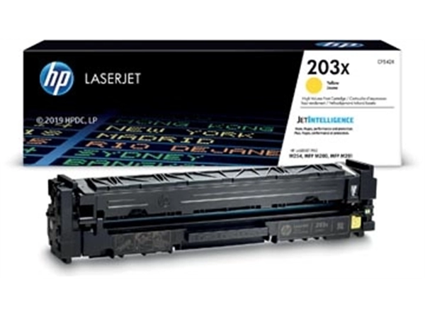 Een HP toner 203X, 2.500 pagina's, OEM CF542X, geel koop je bij Muys Kantoor & Kado