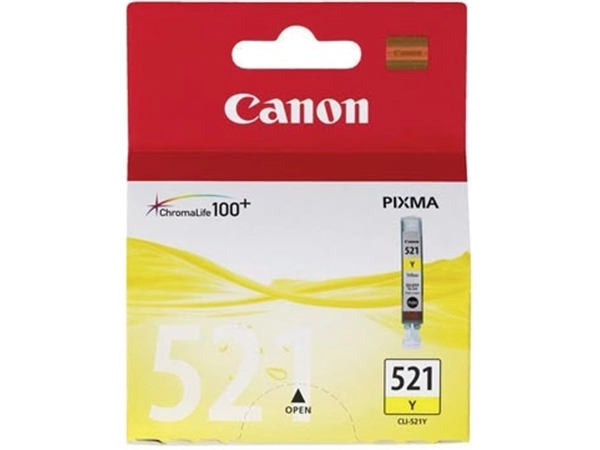 Een Canon inktcartridge CLI-521Y, 447 pagina's, OEM 2936B001, geel koop je bij Muys Kantoor & Kado