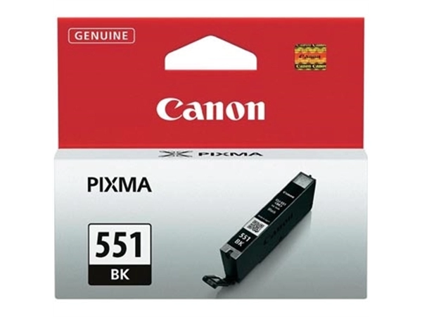 Een Canon inktcartridge CLI-551BK, 1.795 pagina's, OEM 6508B001, zwart koop je bij Muys Kantoor & Kado