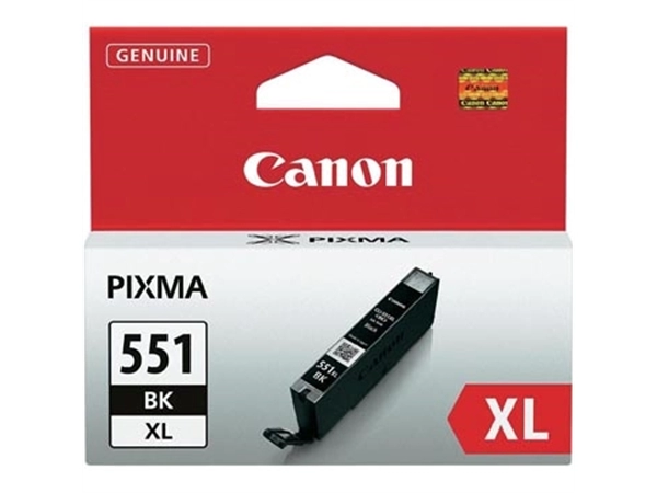 Een Canon inktcartridge CLI-551BK-XL, 950 pagina's, OEM 6443B001, zwart koop je bij Muys Kantoor & Kado