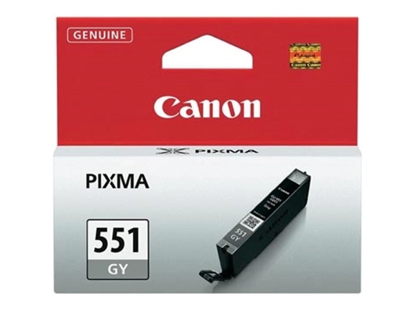 Een Canon inktcartridge CLI-551GY, 780 pagina's, OEM 6512B001, grijs koop je bij Muys Kantoor & Kado