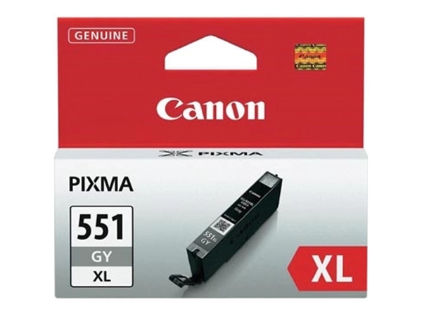 Een Canon inktcartridge CLI-551GY-XL, 3.350 pagina's, OEM 6447B001, grijs koop je bij Muys Kantoor & Kado