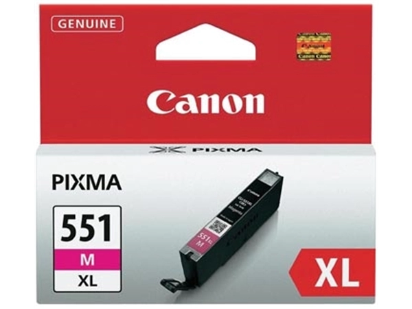 Een Canon inktcartridge CLI-551M-XL, 680 pagina's, OEM 6445B001, magenta koop je bij Muys Kantoor & Kado